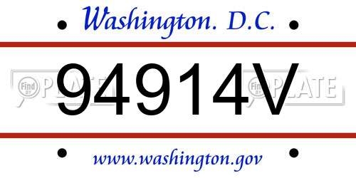 94914V District Of Columbia License Plate