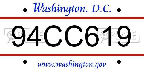 94CC619 District Of Columbia License Plate