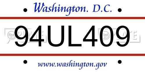 94UL409 District Of Columbia License Plate
