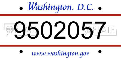 9502057 District Of Columbia License Plate