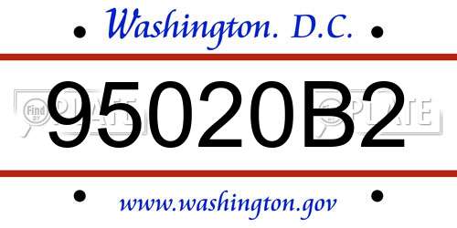 95020B2 District Of Columbia License Plate