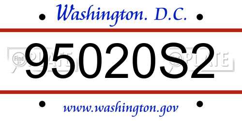 95020S2 District Of Columbia License Plate