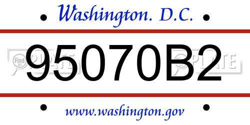 95070B2 District Of Columbia License Plate