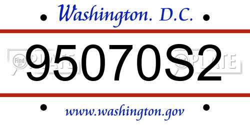 95070S2 District Of Columbia License Plate