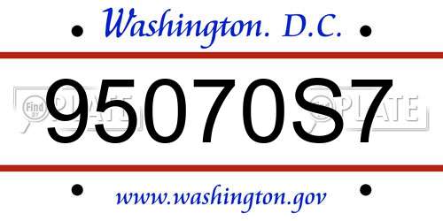 95070S7 District Of Columbia License Plate