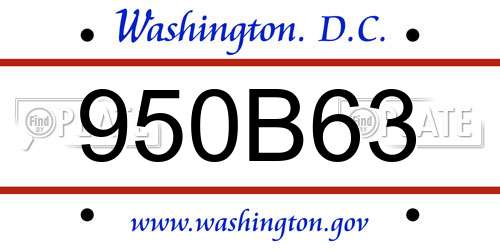 950B63 District Of Columbia License Plate