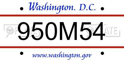 950M54 District Of Columbia License Plate