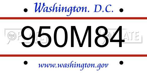 950M84 District Of Columbia License Plate