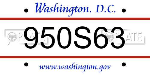 950S63 District Of Columbia License Plate