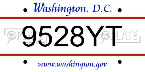 9528YT District Of Columbia License Plate
