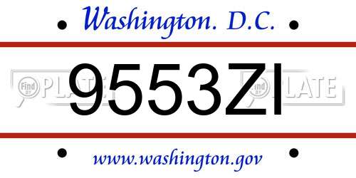 9553ZI District Of Columbia License Plate