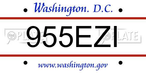 955EZI District Of Columbia License Plate