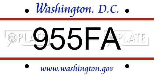 955FA District Of Columbia License Plate