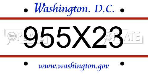 955X23 District Of Columbia License Plate