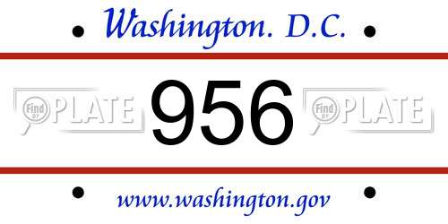 956 District Of Columbia License Plate