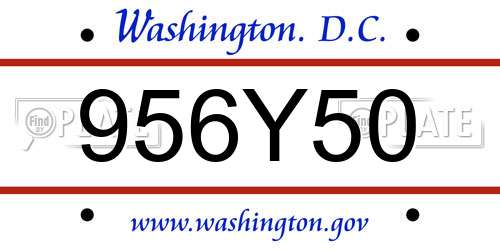 956Y50 District Of Columbia License Plate