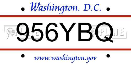 956YBQ District Of Columbia License Plate