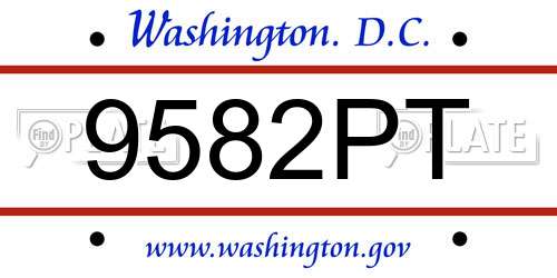 9582PT District Of Columbia License Plate