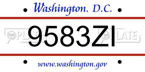 9583ZI District Of Columbia License Plate