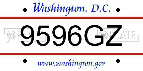9596GZ District Of Columbia License Plate
