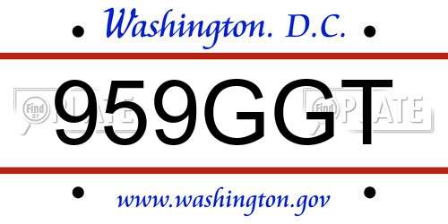 959GGT District Of Columbia License Plate