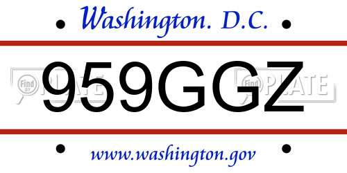 959GGZ District Of Columbia License Plate