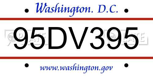 95DV395 District Of Columbia License Plate