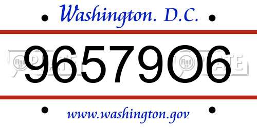 96579O6 District Of Columbia License Plate