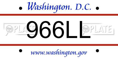 966LL District Of Columbia License Plate