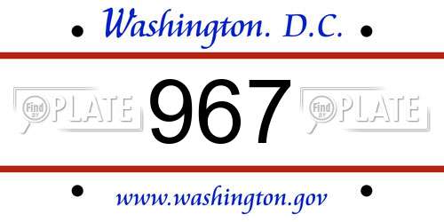 967 District Of Columbia License Plate