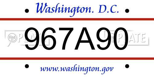967A90 District Of Columbia License Plate