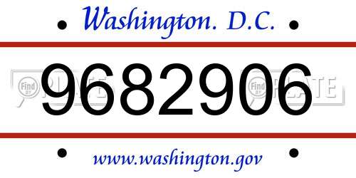 9682906 District Of Columbia License Plate
