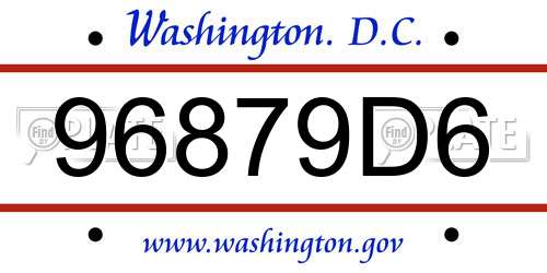 96879D6 District Of Columbia License Plate