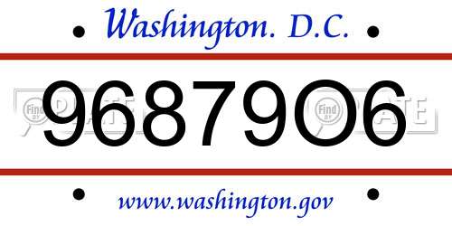96879O6 District Of Columbia License Plate
