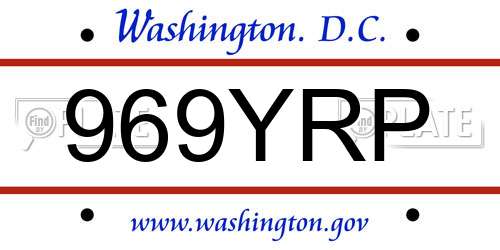 969YRP District Of Columbia License Plate