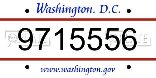 9715556 District Of Columbia License Plate