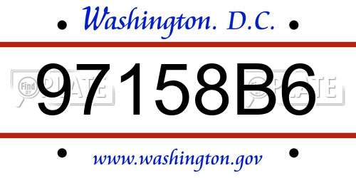 97158B6 District Of Columbia License Plate