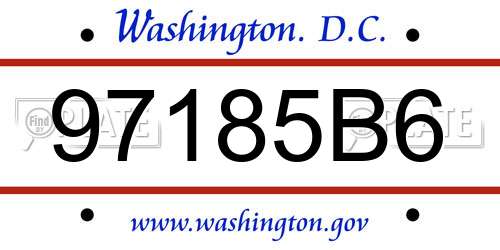 97185B6 District Of Columbia License Plate