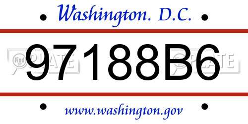 97188B6 District Of Columbia License Plate