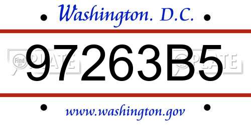 97263B5 District Of Columbia License Plate