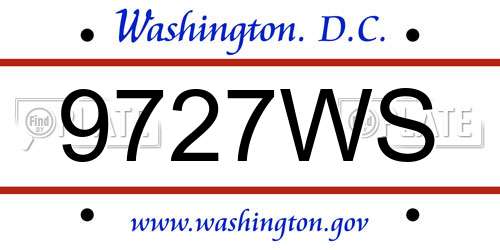 9727WS District Of Columbia License Plate