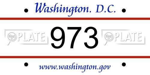 973 District Of Columbia License Plate