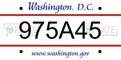 975A45 District Of Columbia License Plate