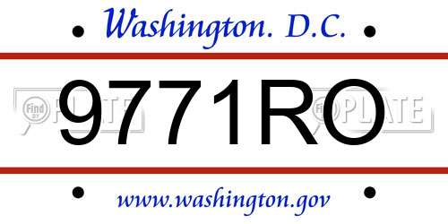 9771RO District Of Columbia License Plate