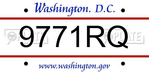 9771RQ District Of Columbia License Plate
