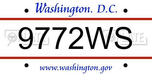 9772WS District Of Columbia License Plate