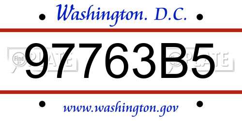 97763B5 District Of Columbia License Plate