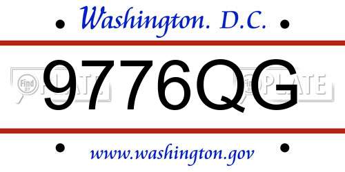 9776QG District Of Columbia License Plate