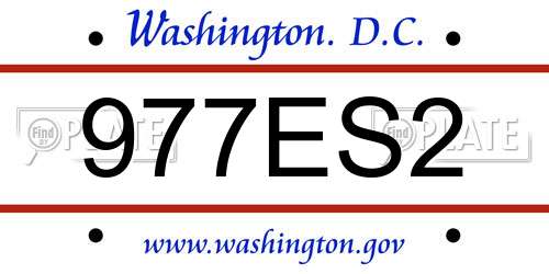 977ES2 District Of Columbia License Plate