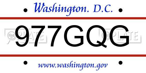 977GQG District Of Columbia License Plate